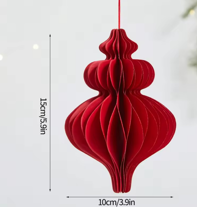 Christmas3d Paper Honeycomb Finial Ornament S12 Home Party Tree Decorations - Image 2