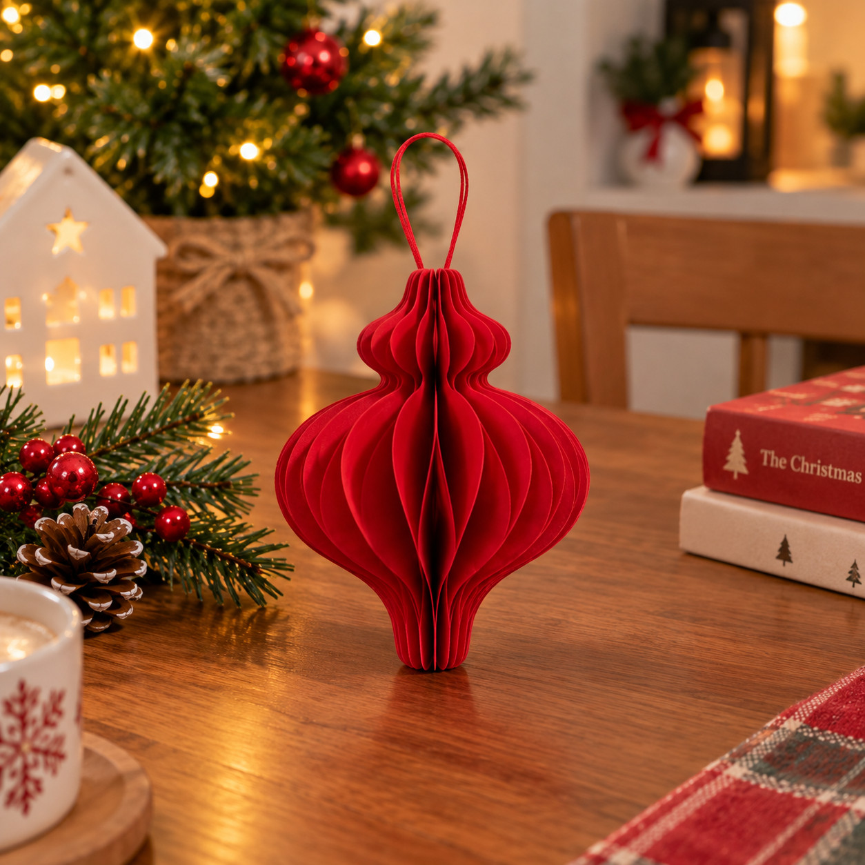 Christmas3d Paper Honeycomb Finial Ornament S12 Home Party Tree Decorations - Image 4
