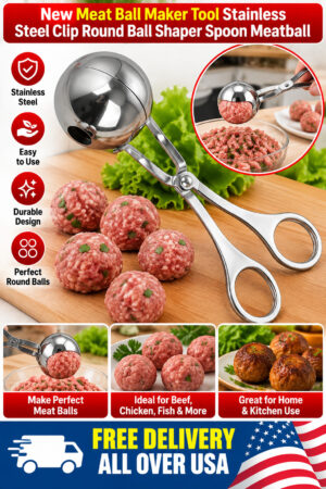 New Meat Ball Maker Tool Stainless Steel Clip Round Ball Shaper Spoon Meatball