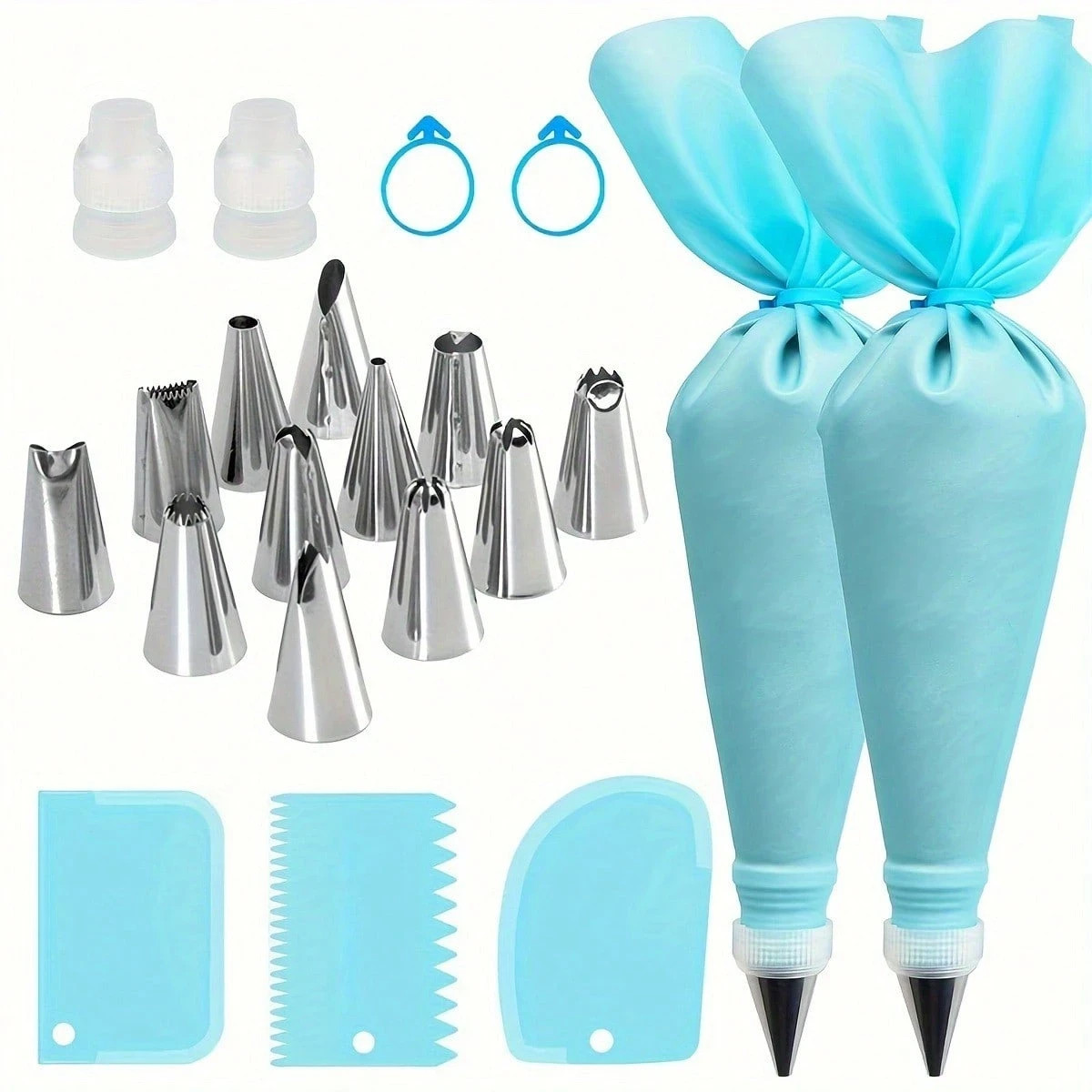 New 21pcs Piping Bags Cake Decorating Tools Reusable Silicone Pastry Bag - Image 2