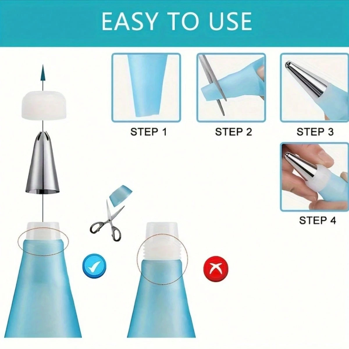 New 21pcs Piping Bags Cake Decorating Tools Reusable Silicone Pastry Bag - Image 3