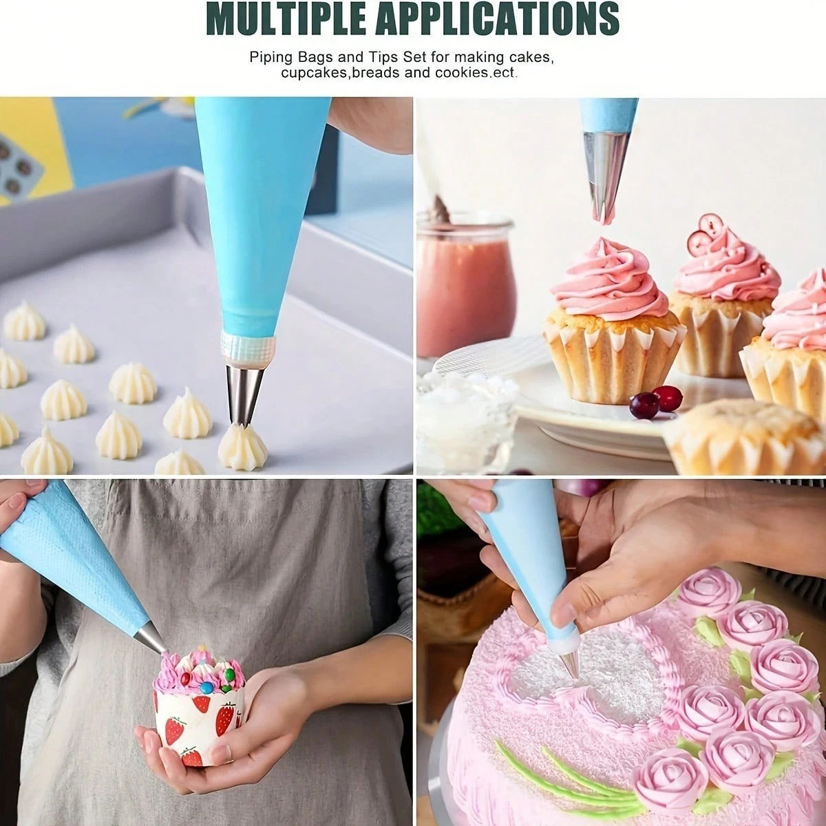 New 21pcs Piping Bags Cake Decorating Tools Reusable Silicone Pastry Bag - Image 5