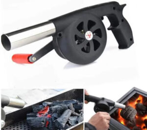 New Portable BBQ Fan Manual Hand Crank Air Blower Fire Starter Grill Blower