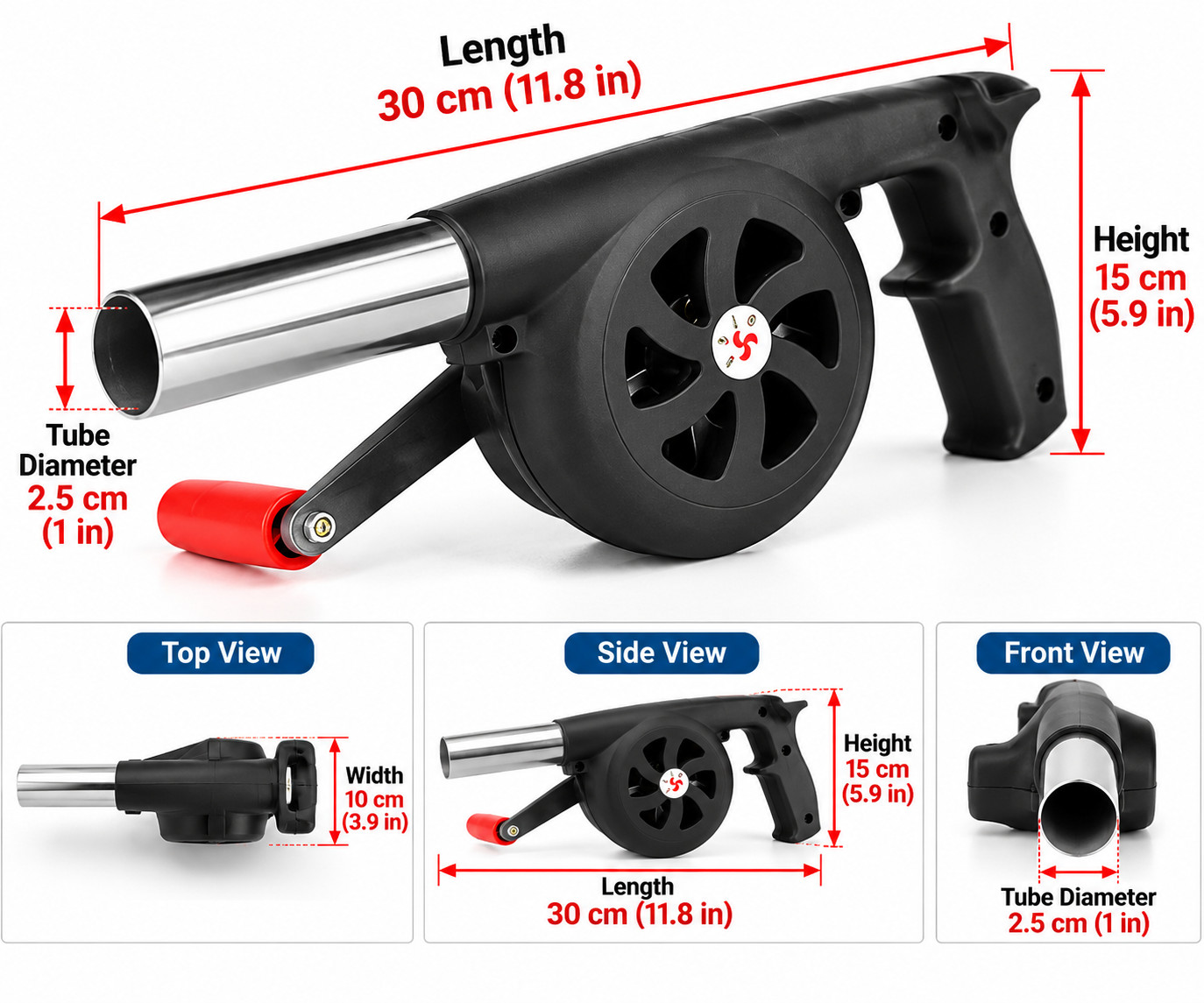 New Portable BBQ Fan Manual Hand Crank Air Blower Fire Starter Grill Blower - Image 2