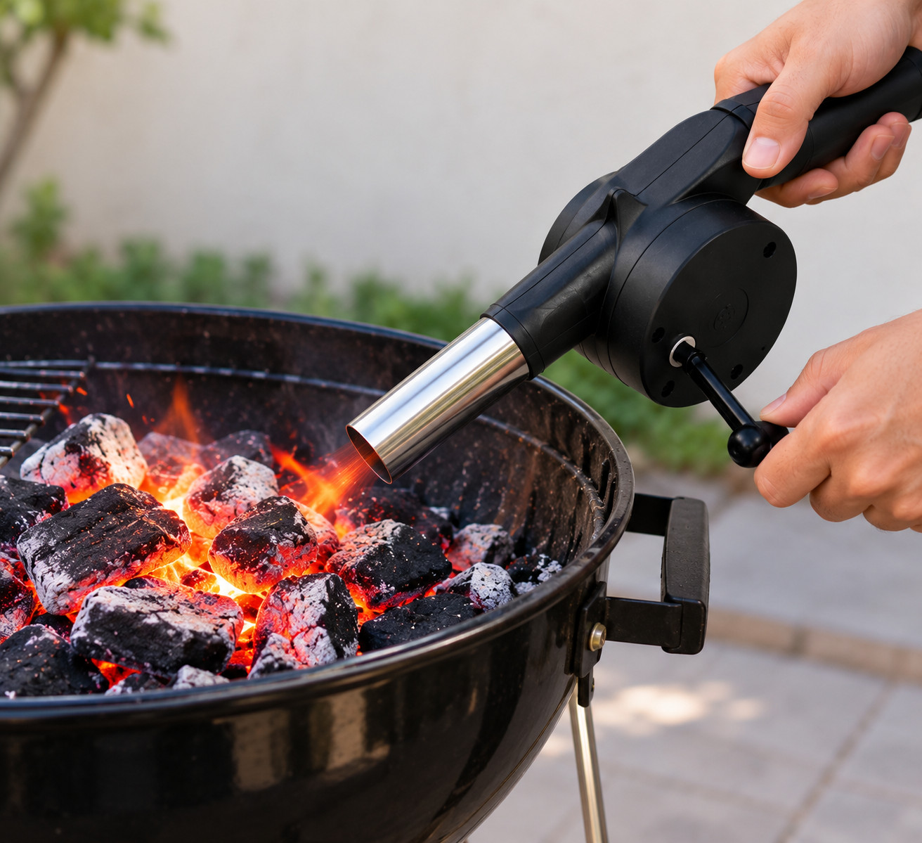 New Portable BBQ Fan Manual Hand Crank Air Blower Fire Starter Grill Blower - Image 3