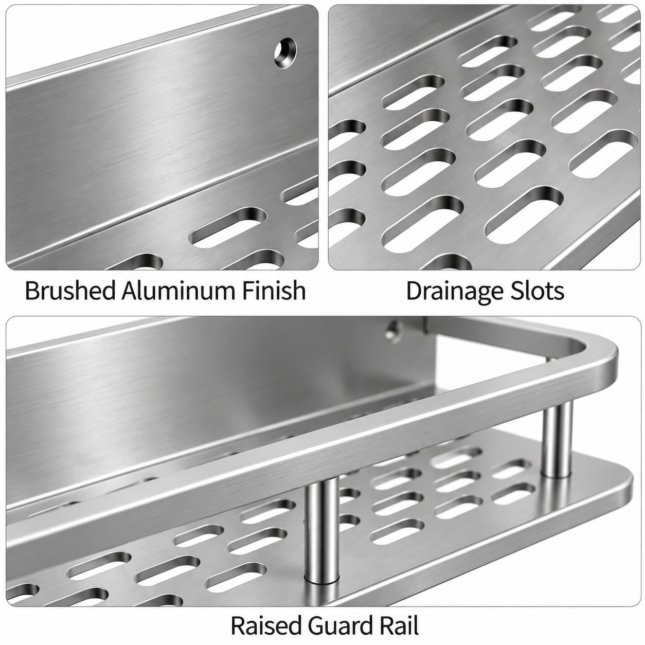 Aluminum Kitchen Shelf Wall Mounted Spice Organizer Rust and Moisture Resistant - Image 6