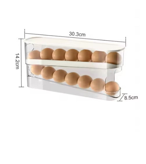 Bilayer Fridge Egg Holder Automatic Rolling Rack Egg Dispenser Organizer - Image 3