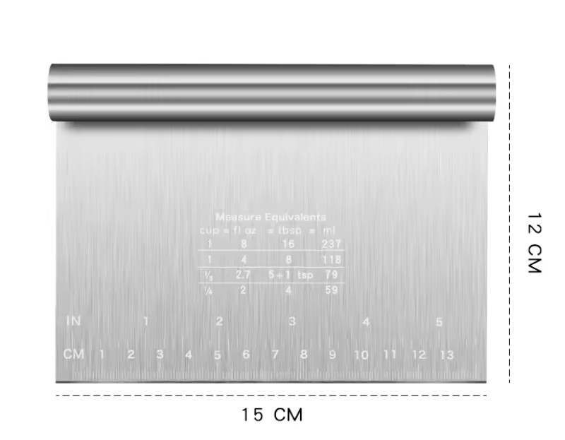 Stainless Steel Cutter Dough Scraper Scale Pizza Pastry Cake Baking Spatulas - Image 3