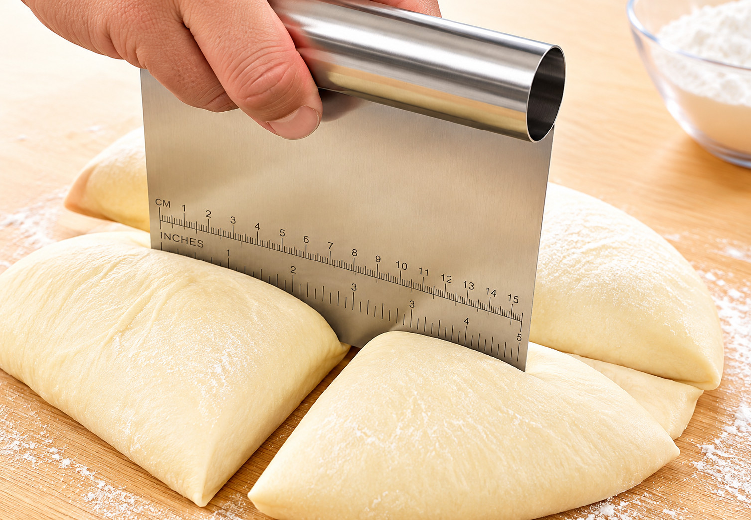 Stainless Steel Cutter Dough Scraper Scale Pizza Pastry Cake Baking Spatulas - Image 4
