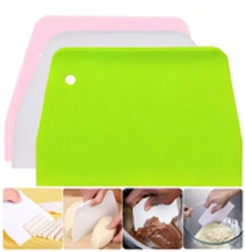 Flexible Food Dough Scraper Plastic use for Kitchen Baking and Multi-purpose - White - Image 2