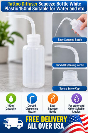 Tattoo Diffuser Squeeze Bottle White Plastic 150ml Suitable for Water and etc