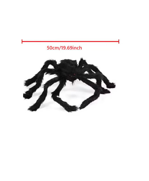 New 50cm Giant Black Plush Spider Halloween Decoration Horror Haunted House