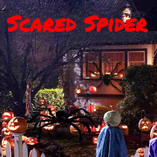 New 50cm Giant Black Plush Spider Halloween Decoration Horror Haunted House - Image 3