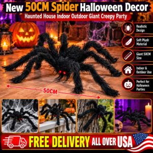 New 50CM Spider Halloween Decor Haunted House Indoor Outdoor Giant Creepy Party