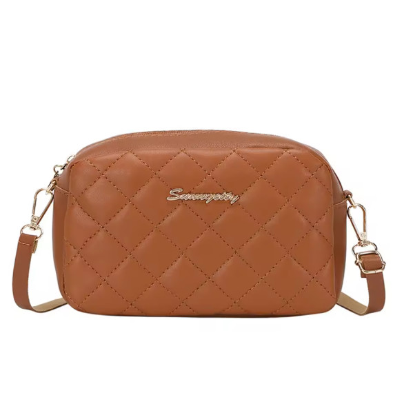 New Women's Tassel Small Crossbody Brown Bag Lingge Embroidery Fashion Chain - Image 2