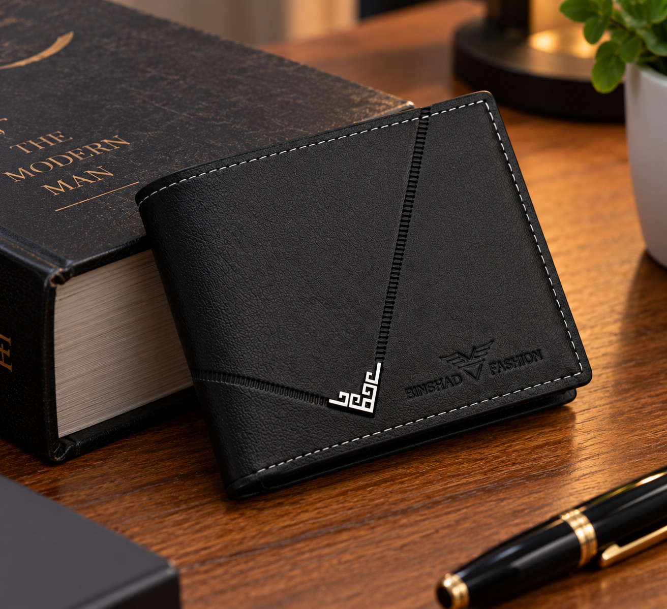 New Men's Leather Wallet Short Wallet Youth Fashion Thin Multi Card Capacity - Black - Image 6