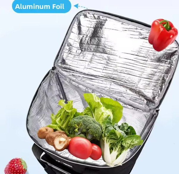 New Black Portable Insulated Rolling Laundry Basket with Wheels - Image 4
