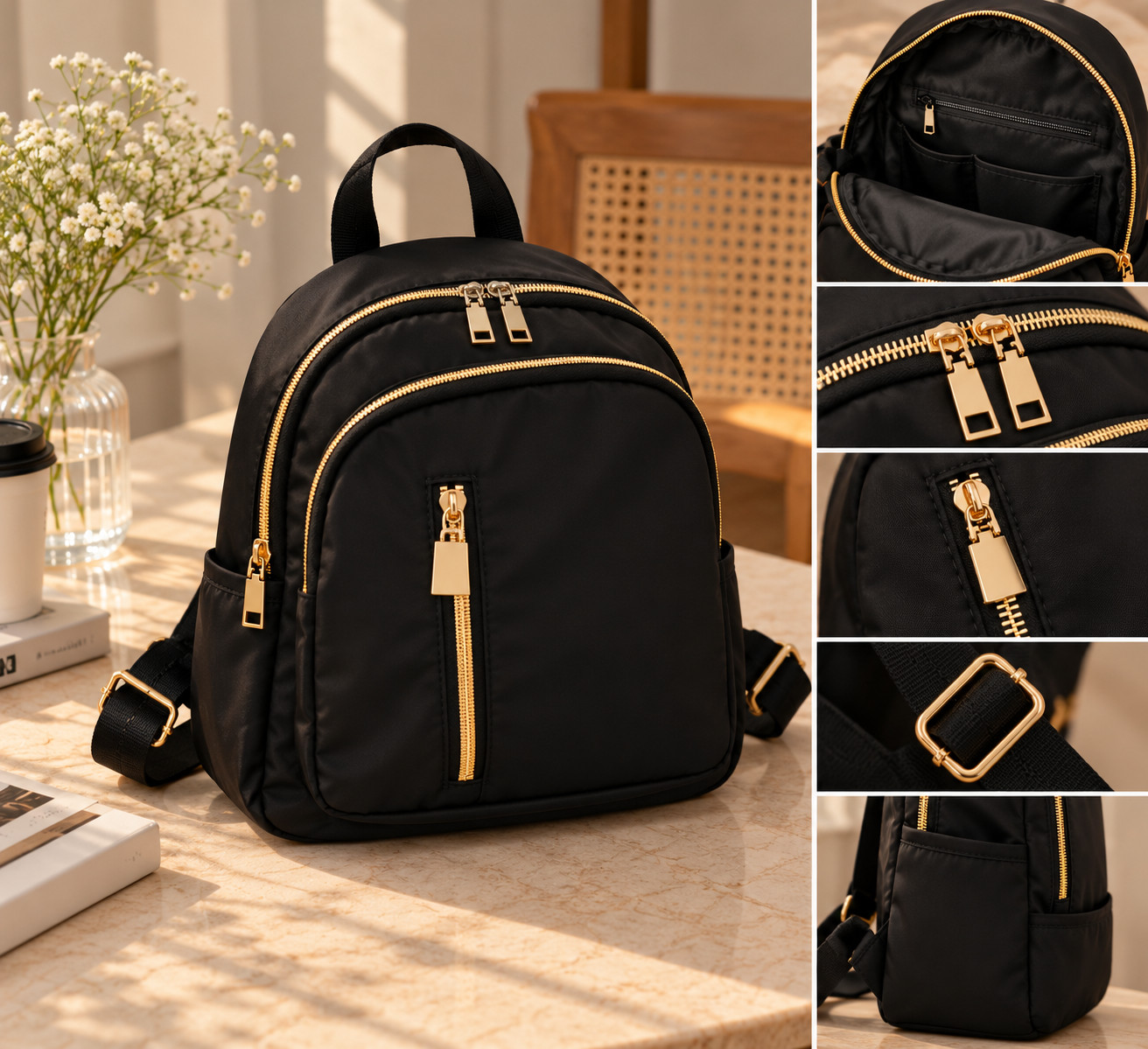 New Women's Fashion Nylon Mini Backpack Cute Travel Daypack Shoulder Bag - Image 8