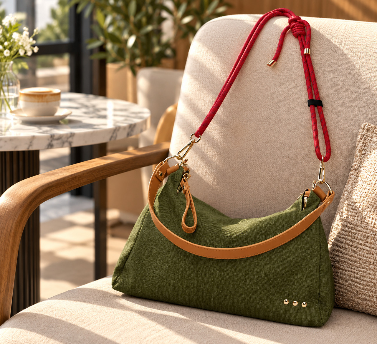 Cosette Canvas Shoulder Bag Washed Canvas Handbag for Women - Image 6