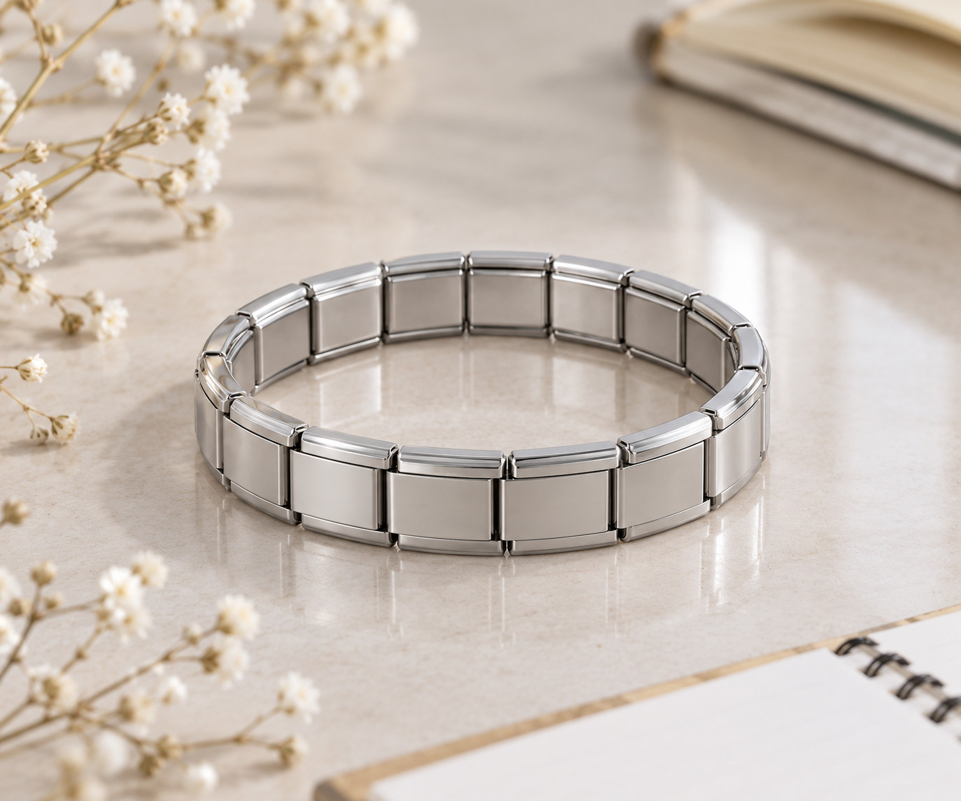 New Women's 18K Stainless Steel Italian Charm Size Medium Bracelet - Image 3