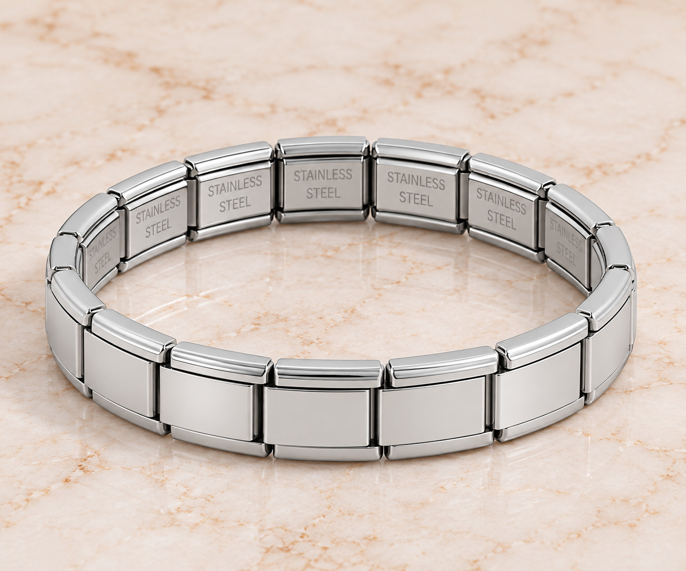 New Women's 18K Stainless Steel Italian Charm Size Medium Bracelet - Image 4