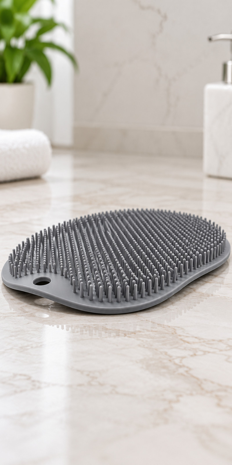 Silicone Massager Pad Grey Shower Mat Sucker Exfoliating Dead Skin Removal - Image 5