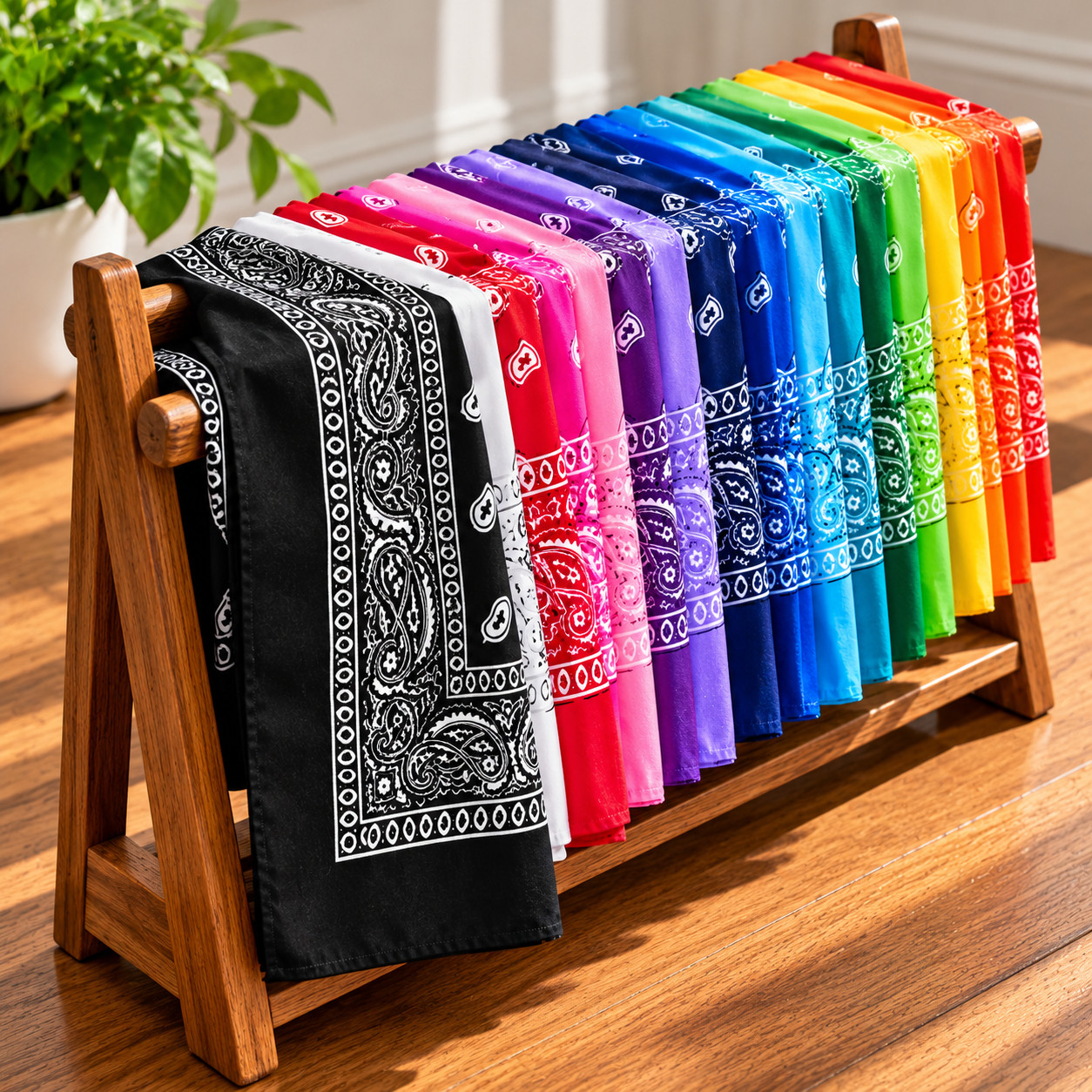 Mixed 6pcs Unisex Double Sided Print Paisley Bandana Cowboy Scarf Headband - Image 5