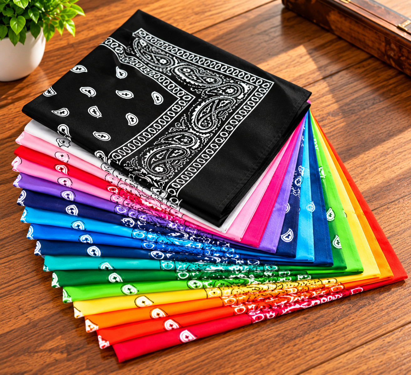 Mixed 6pcs Unisex Double Sided Print Paisley Bandana Cowboy Scarf Headband - Image 7
