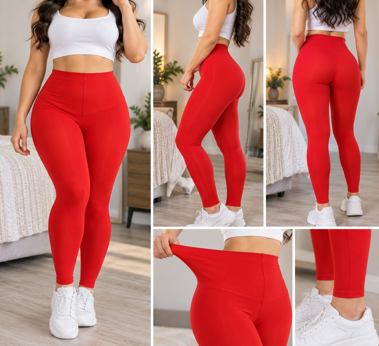 New Women's High Waist Stretchable Sexy Red Tights Fashion Party Sizes Q1-Q2 - Image 6