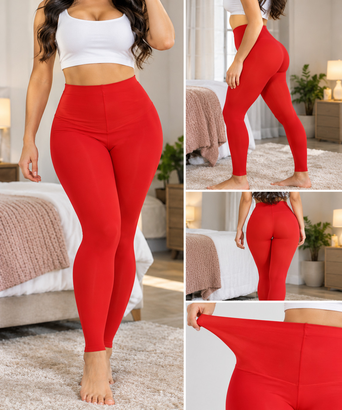 New Women's High Waist Stretchable Sexy Red Tights Fashion Party Sizes Q1-Q2 - Image 7