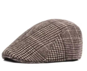 New Men's Newsboy Flat Coffee Color Cap Retro Plaid Ivy Gatsby Hat Winter