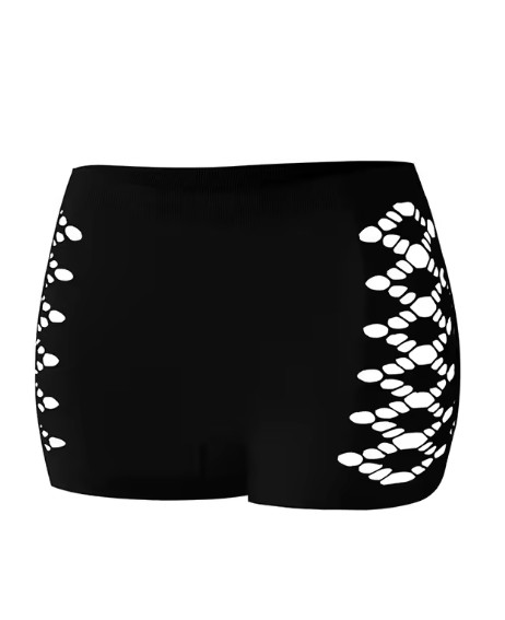 Women's Mid Waist Hollow Out Black Panties for Comfortable Breathable Lady Knit. - Image 2