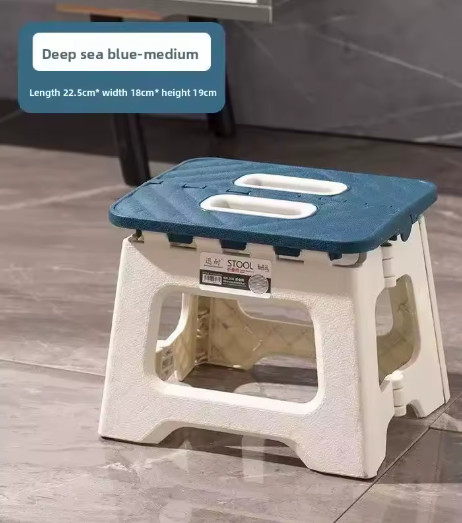 Folding Step Stool Plastic Portable Compact Stackable Chair for Kitchen, Bedroom - Image 2