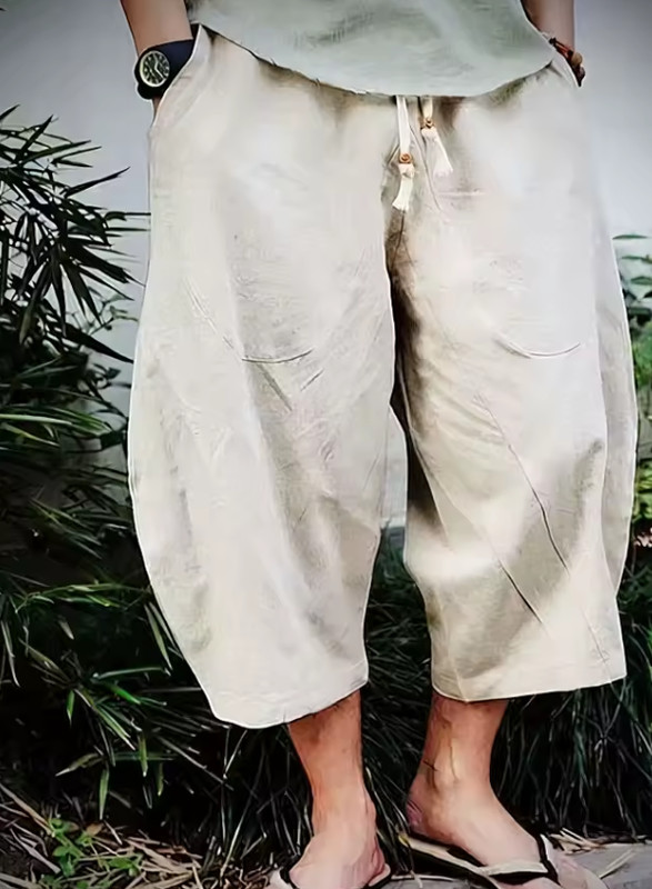 New Men Summer Beach Soft Cotton Casual Shorts Harem Loose Pants Baggy Fit Yoga - Image 2