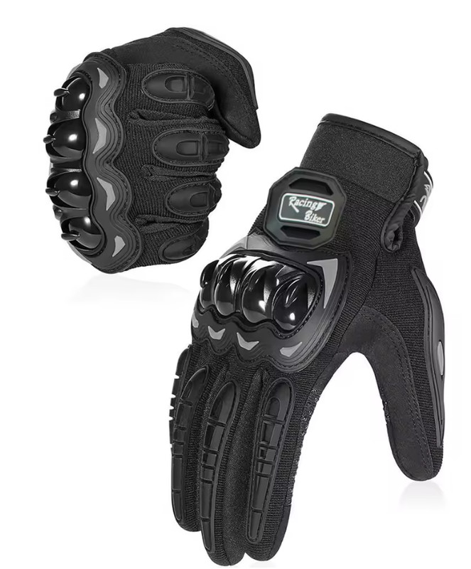 Motorcycle Racing Black Gloves Fall Protection Men Breathable Protective Gear - Image 2