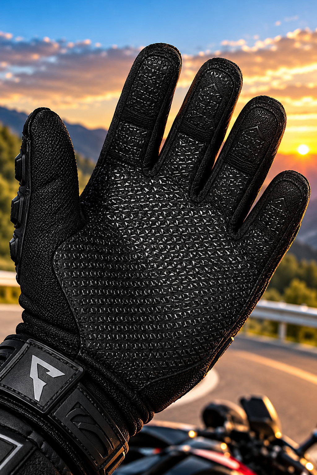 Motorcycle Racing Black Gloves Fall Protection Men Breathable Protective Gear - Image 5
