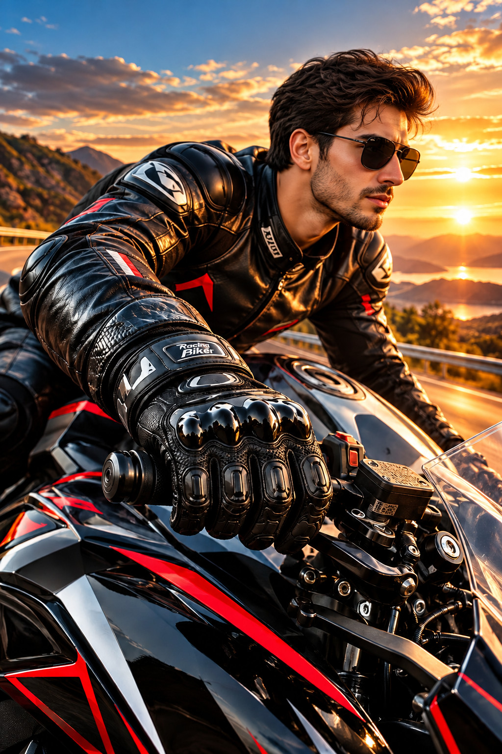 Motorcycle Racing Black Gloves Fall Protection Men Breathable Protective Gear - Image 6