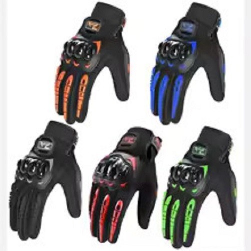 Motorcycle Touch Screen Green Waterproof Motorbike Racing Full Finger Gloves - Blue XL - Image 2