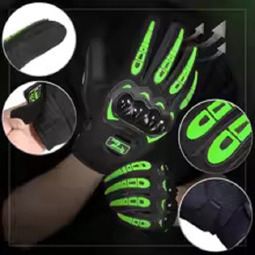 Motorcycle Touch Screen Green Waterproof Motorbike Racing Full Finger Gloves - Blue XL - Image 5